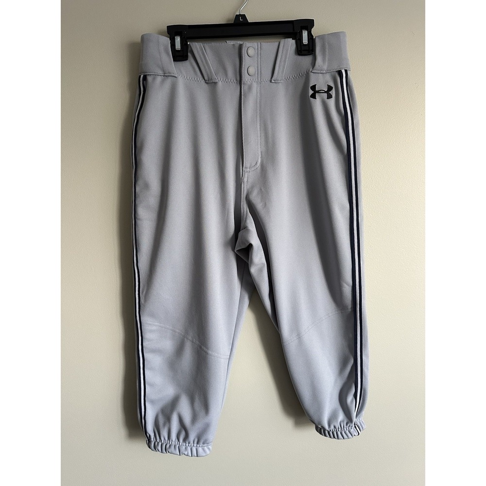 Men's UA Grey baseball knickers‎ W/ Blue Stripe - Size Small